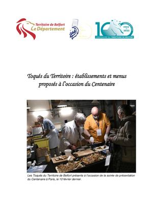 Les Toqués du Territoire de Belfort  : Etablissements Et Menus Proposés à L’occasion Du Centenaire