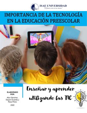 Importancia de la Tecnología en la Educación Preescolar