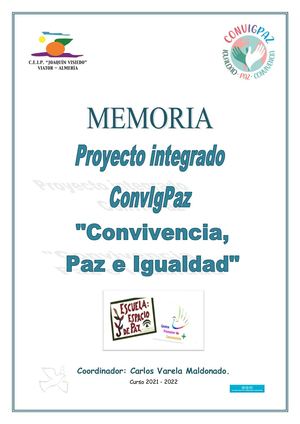 Memoria Conv Ig Paz Ceip Joaquín Visiedo 21 22