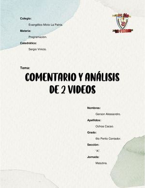 Analsis Y Comentario De Videos 6to Pc Gerson Ochoa