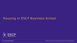 Housing In Escp Business School