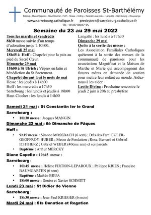 Bulletin Du 23 Mai