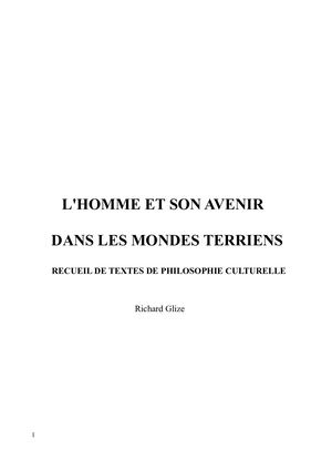 L'HOMME ET SON AVENIR DANS LES MONDES TERRIENS