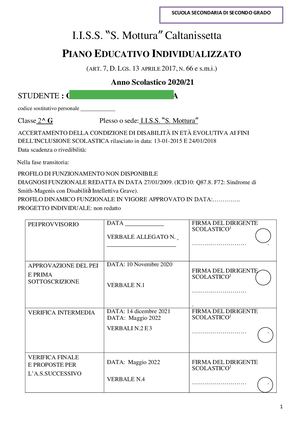 Pei finale alunno Maggio 2022