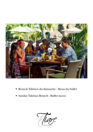 Menu Brunch Tahitien - Restaurant Te Tiare - InterContinental Tahiti Resort & Spa