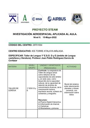 TALLER DE LENGUA. SISTEMA SOLAR-MITOLOGÍA