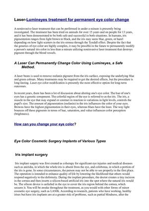Laser Eye Color Change