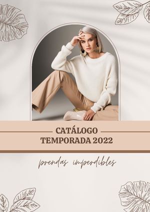 Catálogo De Ropa Diseño Minimalista Con Hojas