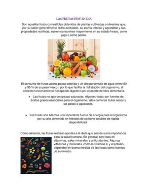 CONOCIMIENTO BASICO DE LAS FRUTAS