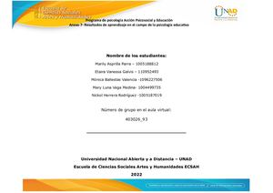 Anexo 7 Resultados De Aprendizaje En El Campo De La Psicología Educativa Cartilla