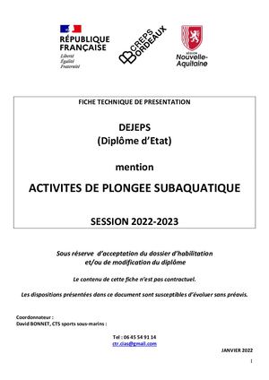 Dossier Dejeps 2022 2023