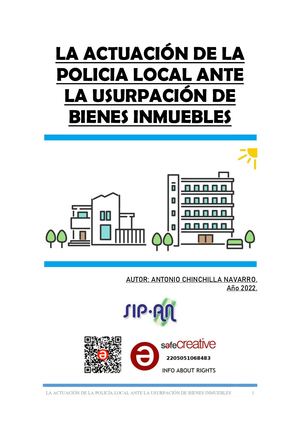 25-22 LA ACTUACIÓN DE LA POLICIA LOCAL ANTE LA USURPACIÓN DE BIENES INMUEBLES
