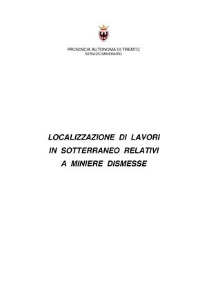 Relazione 2019 Miniere Dismesse