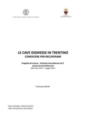 Cave Dismesse Trentino F Berte