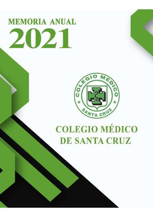 Memoria Anual 2021 Colegio Médico de Santa Cruz