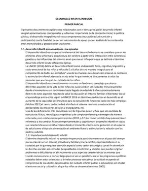 Desarrollo Infantil Integral Primer Parcial