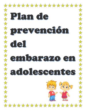 Plan De Prevención Del Embarazo En Adolescentes