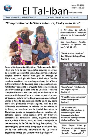 Tal Iban Mini Semanario Mayo 25 Portada