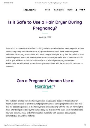 Is It Safe To Use A Hair Dryer During Pregnancy – Hamarinn