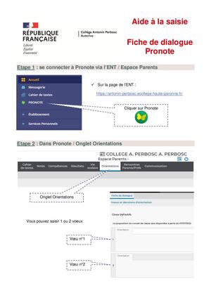 Aide Saisie Orientation Pronote