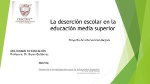 Proyecto De Investigacion Abandono Escolar