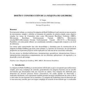 Diseño Y Construcción De La Máquina De Goldberg