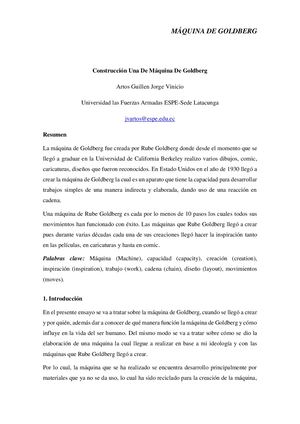 Ensayo Máquina De Goldberg