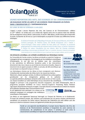 Cp Jeunes Reporters Des Arts Des Sciences Et De l'Environnement 2022