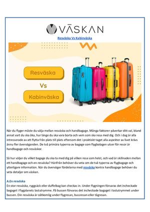 Resväska Vs Kabinväska