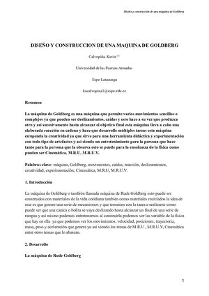 Ensayo Proyecto Fisica 1 Maquina De Goldberg