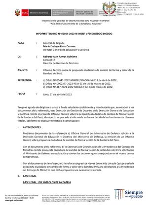 INFORME TECNICO N° 00004 2022 MINDEF VPD DIGEDOC DIGDOC