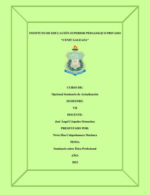Plan De Trabajo Etica Profesional
