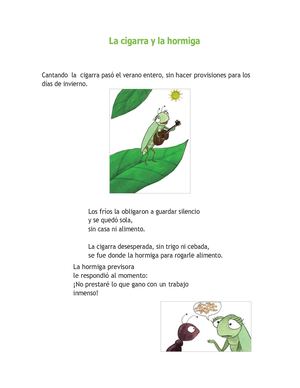 La Cigarra Y La Hormiga