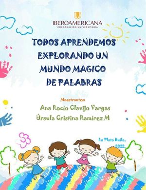 Cartilla Todos Aprendemos explorando un mundo magico de palabras
