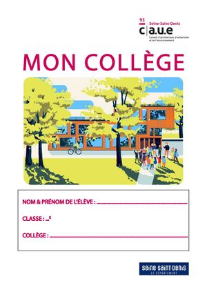 Mon Collège - cahier d'activité CAUE 93