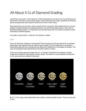 Diamond Class Calaméo - All About 4 Cs Of Diamond Grading