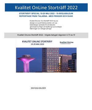 Kopia Av Utkast Återblick Kvalitet On Line Storträff 19 20 Maj 2022 10 Årsjubileum!