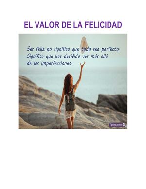 El Valor De La Felicidad