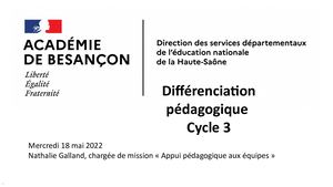 Différenciation pédagogique au cycle 3