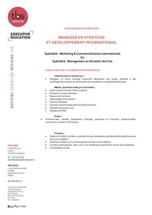 TBS - Programme MSDI M2 DISTANCE