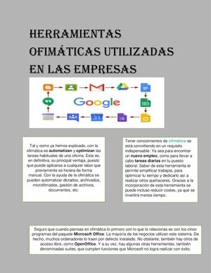 Herramientas Ofimáticas Utilizadas En Las Empresas
