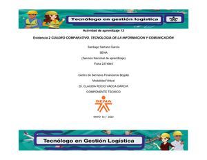 Evidencia 2 Cuadro Comparativo Tecnologia De La Informacion Y Comunicacion