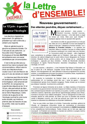 La Lettre 25 Mai  2022