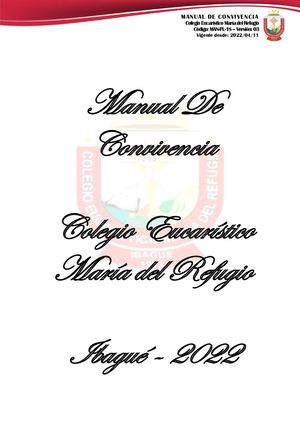 Manual De Convivencia 2022