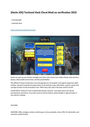 [Hacks I Os] Tacticool Hack Cheat Mod No Verification 2022
