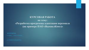 Пример презентации к курсовой РАБОТЕ.