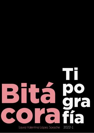 Bitácora Tipográfica Laura Valentina Lopez S