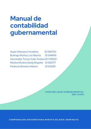 Manual De Contabilidad Gubernamental Para Alcaldía Santiago de Cali