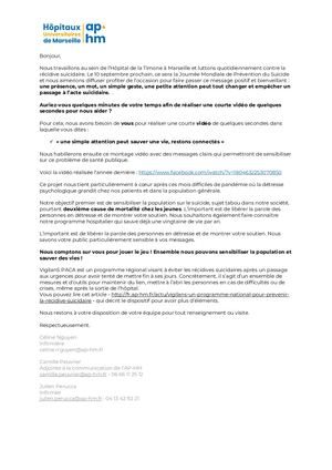 Demande Journee Prevention Suicide