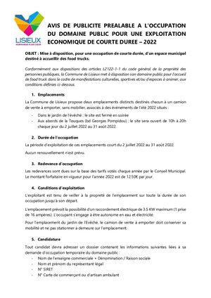 Avis De Publicite Food Trucks